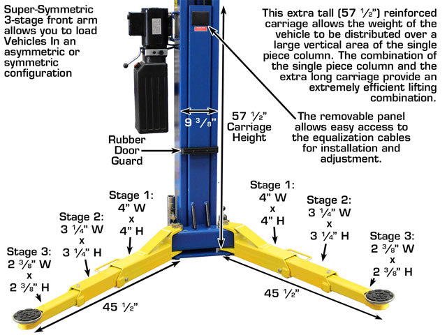 Atlas 9OHSC-SS Super Symmetric Arm Dimensions