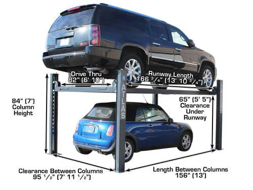 Atlas 408SL Premium Portable Four Post Lift 8,000 lbs. Capacity