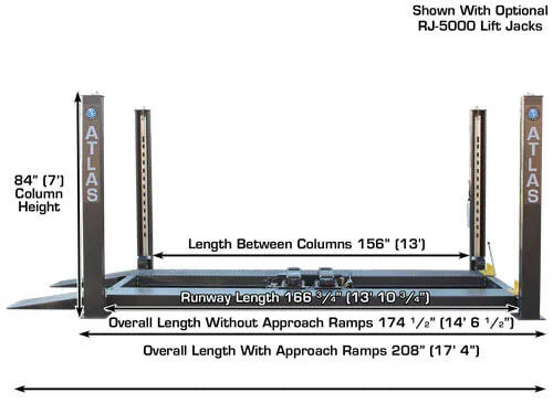 Atlas 408SL Premium Portable Four Post Lift 8,000 lbs. Capacity