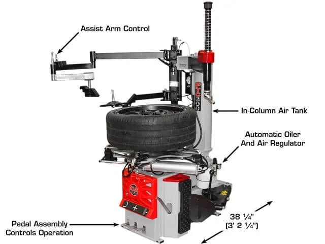Atlas PTC300 Wheel Clamp Tire Changer w Left-Hand Assist Arm
