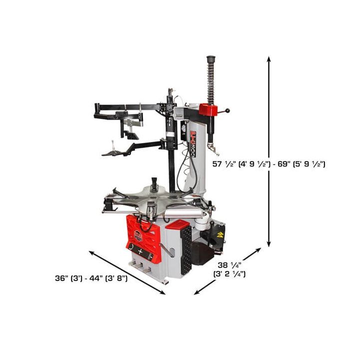 Atlas PTC300 Wheel Clamp Tire Changer w Left-Hand Assist Arm