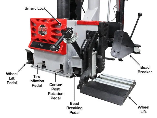 Atlas PTC500 Center Post Tire Changer w Assist Arms