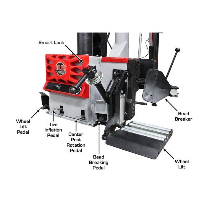 Atlas PTC500 Center Post Tire Changer w Assist Arms