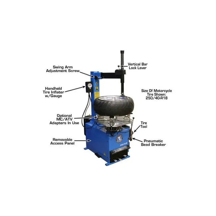 Atlas TC229 Electric/Pneumatic Wheel Clamp Tire Changer with Bead Blaster