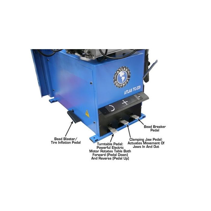 Atlas TC229DAA Dual Assist Arm Wheel Clamp Tire Changer
