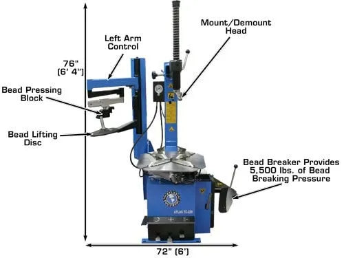 Atlas TC229LH Assist Arm Wheel Clamp Tire Changer