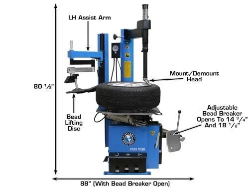 Atlas TC289LH Assist Arm Wheel Clamp Tire Changer