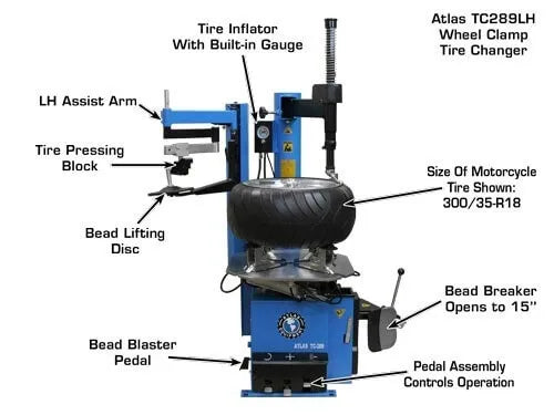 Atlas TC289LH Assist Arm Wheel Clamp Tire Changer