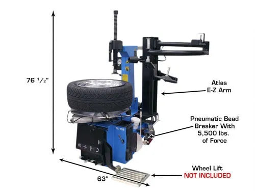 Atlas TC755EZ E-Z Arm Wheel Clamp Tire Changer