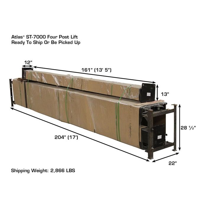 Atlas ST-7000 Shipping Dimensions