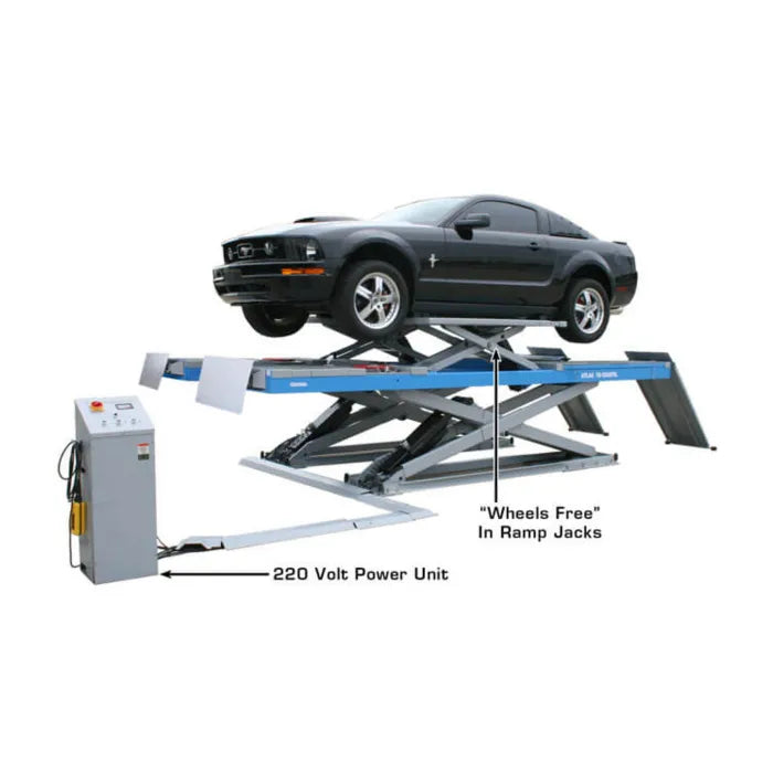 Atlas 12AWFSL Wheels Free Alignment Scissor Lift Adjustable Air Coupler On