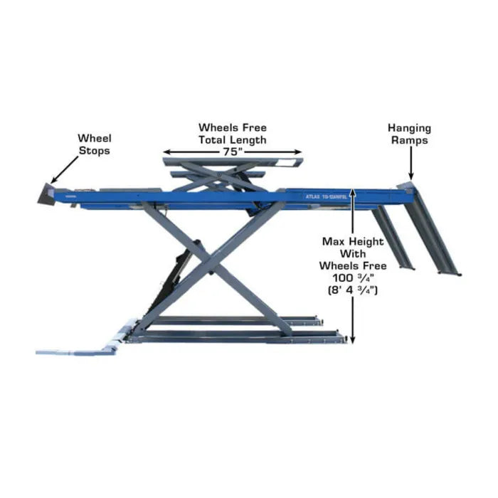 Atlas 12AWFSL Wheels Free Alignment Scissor Lift Alignment Plate Covers Included