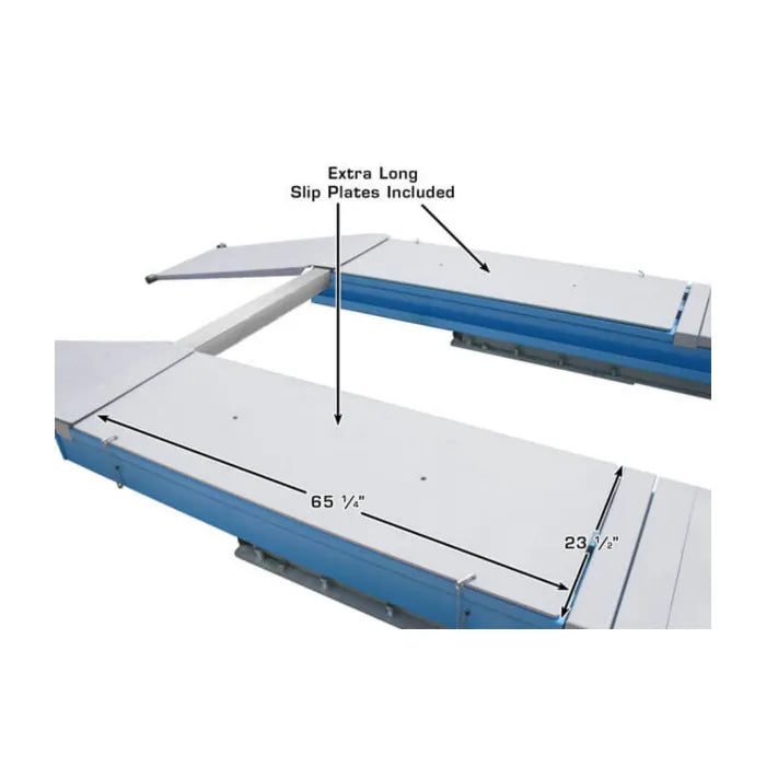 Atlas 12AWFSL Wheels Free Alignment Scissor Lift Shown with Optional Rolling Jacks