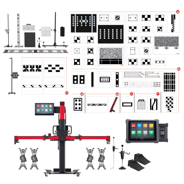 Autel MaxiSYS IA900AST Dual Purpose Four-Wheel Alignment and ADAS Calibration Frame with Touchscreen, All Systems ADAS Calibration Package, and Ultra Tablet Package