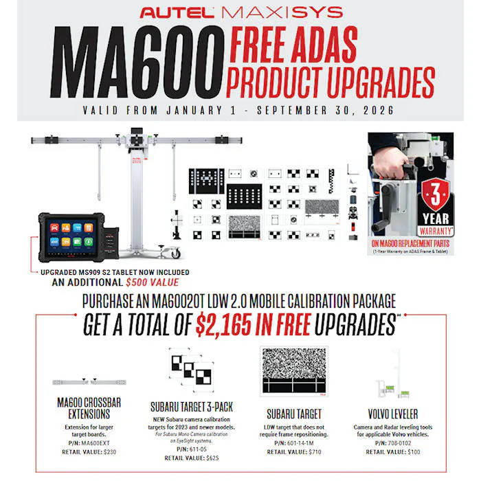 Autel MA60020T Free ADAS Product Upgrades
