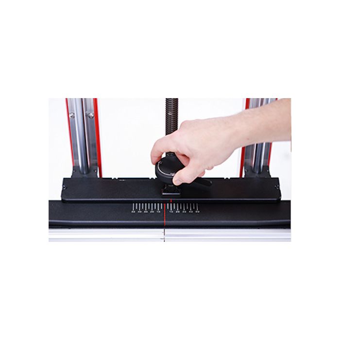 Even on an uneven floor, the calibration frame can be easily raised or lowered to be level with the vehicle