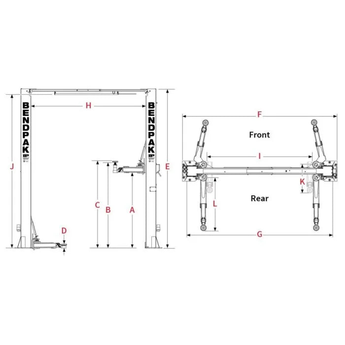BendPak 10APX Pro Series Two Post Lift Automatic Arm Restraints