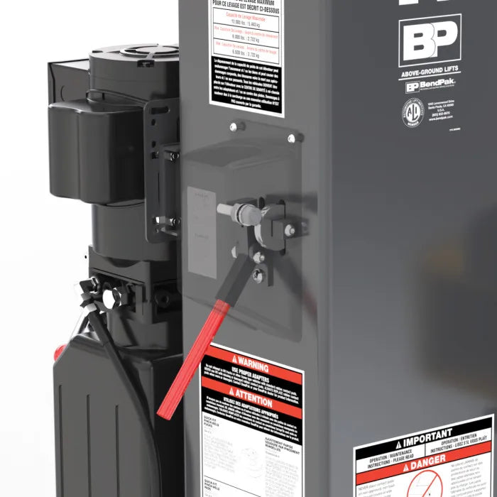 BendPak 10AP-SRT Floorplate Short-Rise Two Post Lift Single Point Lock Release