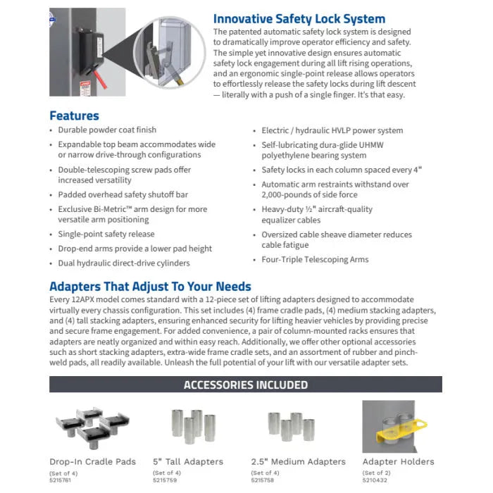 BendPak 12APX-192 Clearfloor High-Rise Two Post Lift