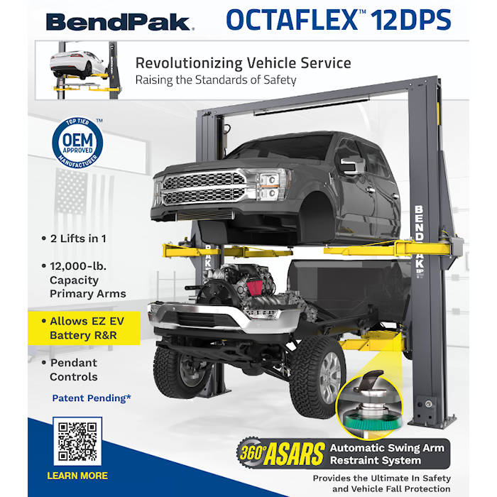 BendPak OctaFlex 12DPS Two Post Service Lift Features 