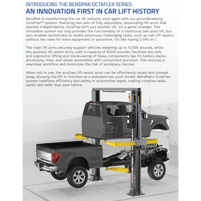 BendPak OctaFlex 12DPS Two Post Service Lift Innovation First