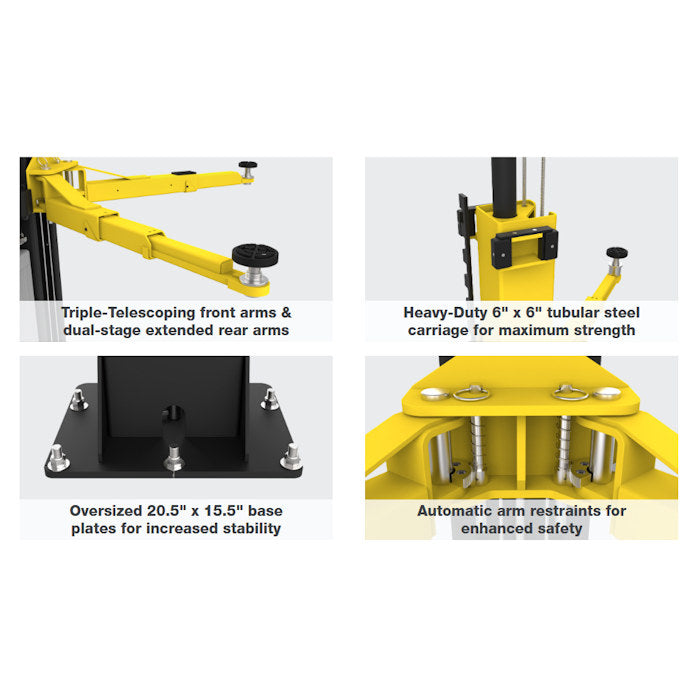 BendPak GrandPrix GP-10C Clearfloor Two Post Lift Features