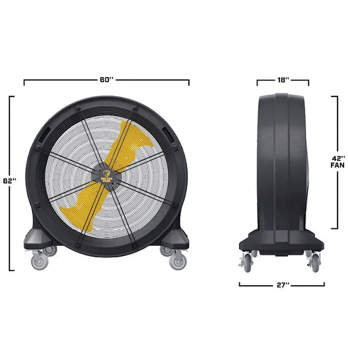 Big Ass Fans Bandit 42" Floor Fan Dimensions