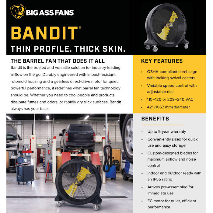 Big Ass Fans Bandit 42" Floor Fan Features