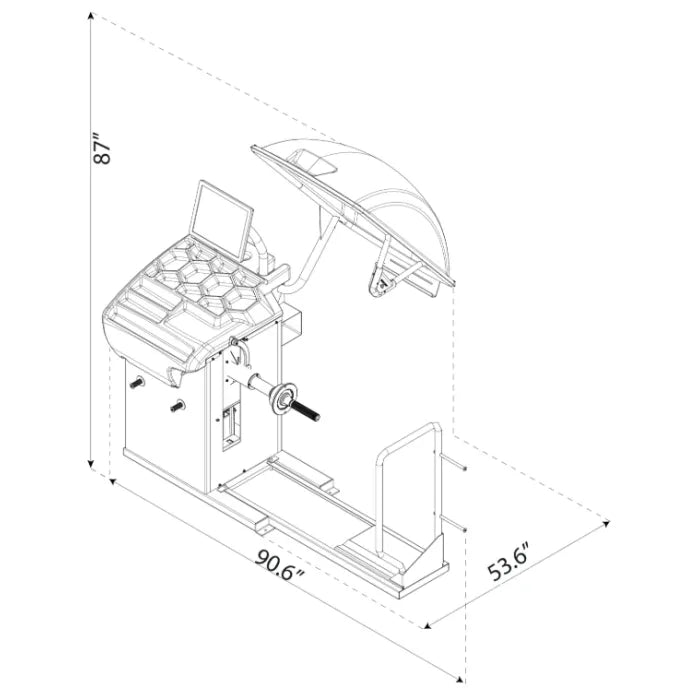 CEMB C330 Automatic Digital Truck Wheel Balancer Dimensions