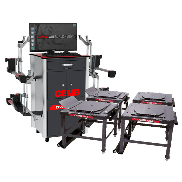 CEMB DWA1100CWAS Complete Wheel Alignment System with Wheel Stand Kit (Includes: Stands, Roller, & Plates)