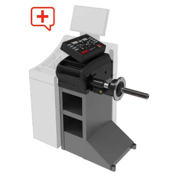 CEMB MOVE Compact Wheel Balancer Footprint Compared To Standard Wheel Balancer