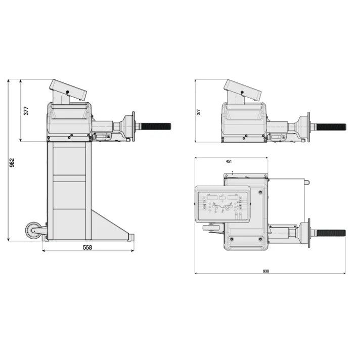 CEMB MOVE Compact Wheel Balancer Dimensions