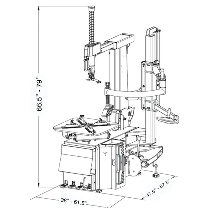CEMB SM645HP2 High Performance Tilt Back Tire Changer Standard Accessories