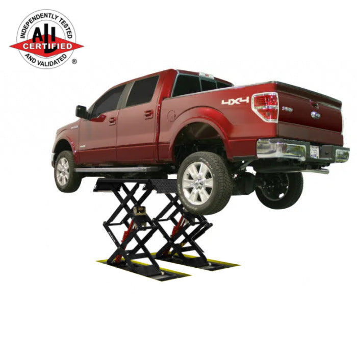 Challenger Lifts DX77 Full-Rise Double Scissor Lift Flush Mount 7,700 lbs. Capacity Low Profile Adjustable Width