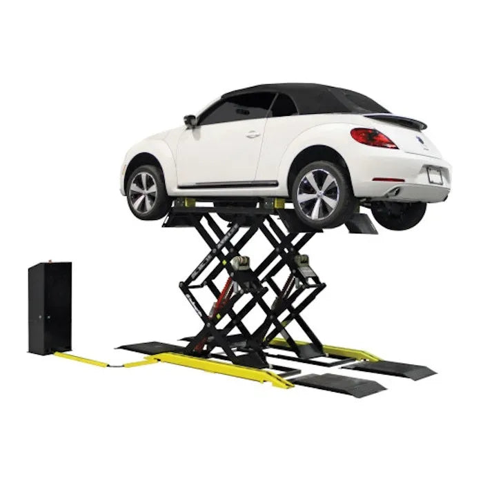 Challenger Lifts DX77 Full-Rise Double Scissor Lift Surface Mount 7,700 lbs. Capacity Low Profile Adjustable Width