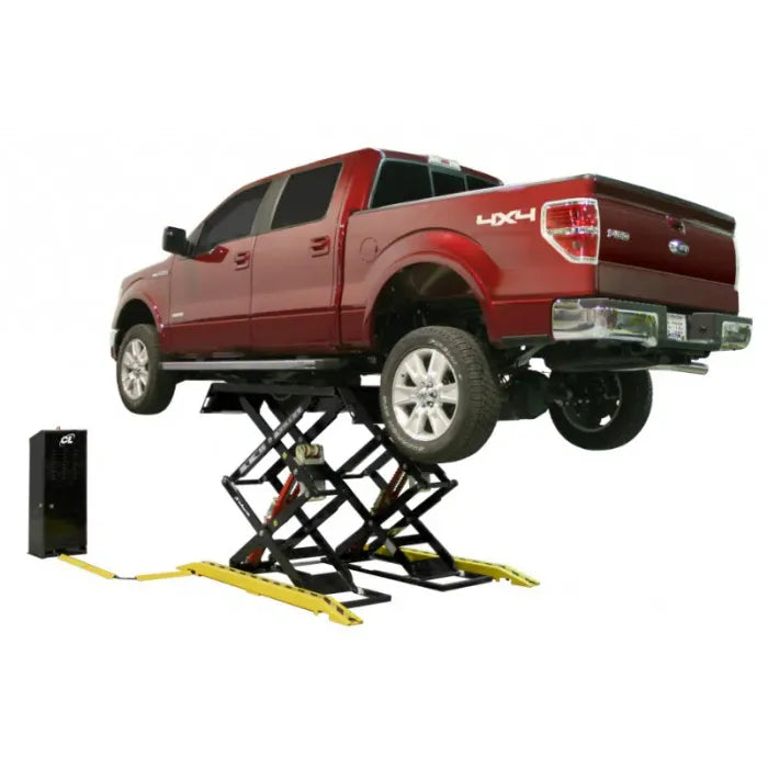 Challenger Lifts DX77 Full-Rise Double Scissor Lift Surface Mount 7,700 lbs. Capacity Low Profile Adjustable Width