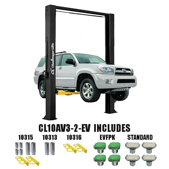 Challenger Lifts CL10AV3-2 Versymmetric Adjustable Two Post Lift