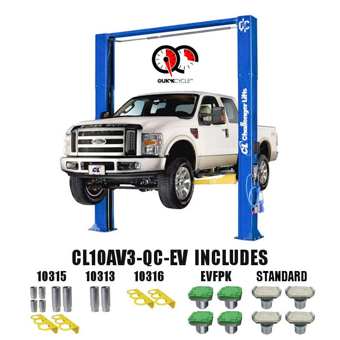 Challenger Lifts CL10AV3-QC Versymmetric Adjustable Two Post Lift