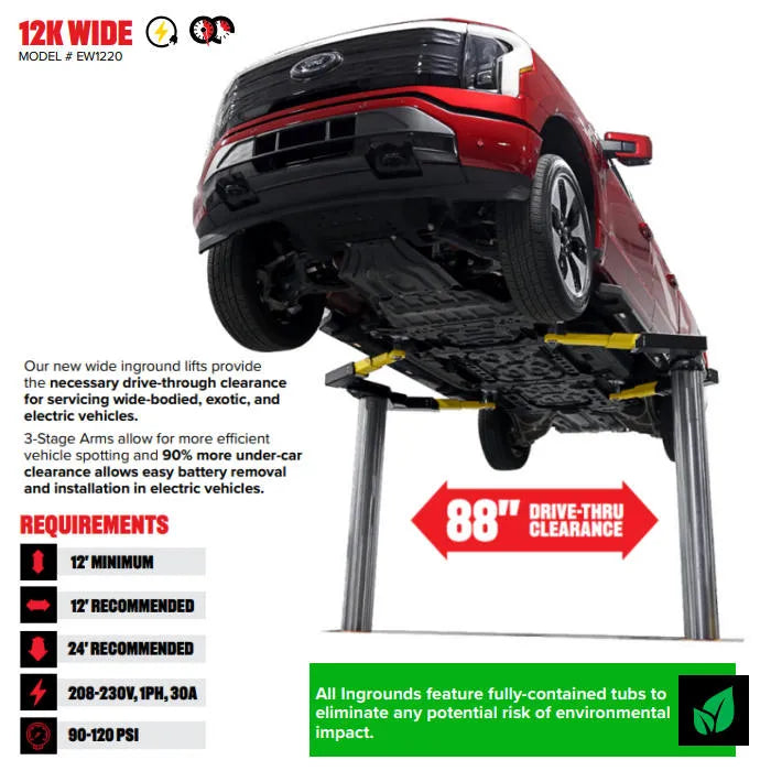 Challenger Lifts EW1220 Wide Inground Lift