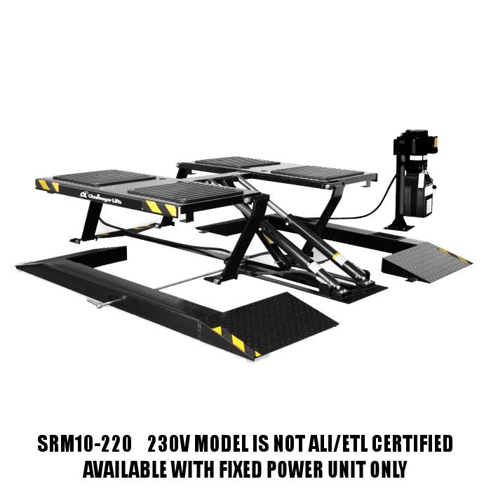 Challenger Lifts SRM10 Short-Rise Pad Lift 230V Model Is Not ALI/ETL Certified Available With Fixed Mount Only