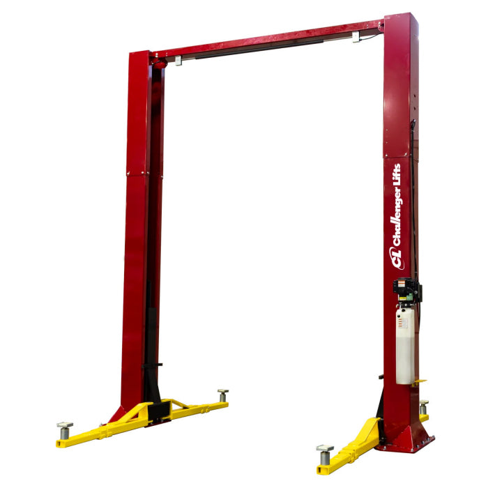 Challenger Lifts CL16-0-3S Heavy-Duty Two Post Lift in Textured Red