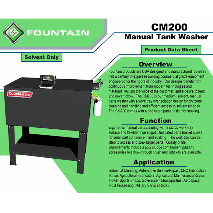 CleanMaster CM200 Solvent Parts Washer Function 