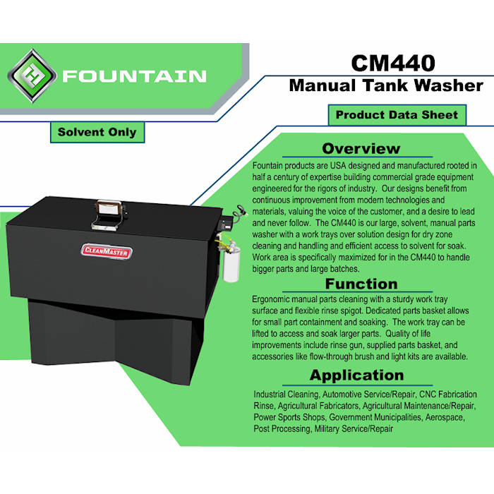 CleanMaster CM440 Solvent Parts Washer Function 