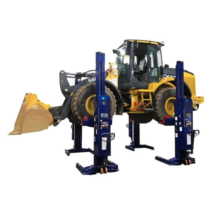 Challenger Lifts CLHM-190 Heavy-Duty Mobile Column Lifts Front Loader Under Hoist