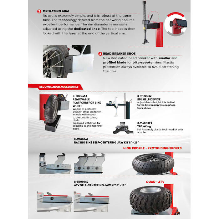 Corghi A2002 Superbike Tire Changer Features 