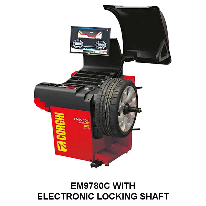 Corghi EM9780 Plus AutomaticLine 3D Wheel Balancer with Electronic Locking Shaft
