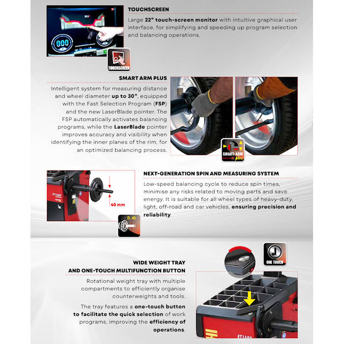 Corghi ET1680 Truckline Wheel Balancer Features 