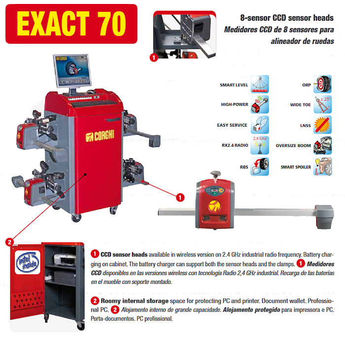 Corghi Exact 70 CCD Wheel Aligner Features 