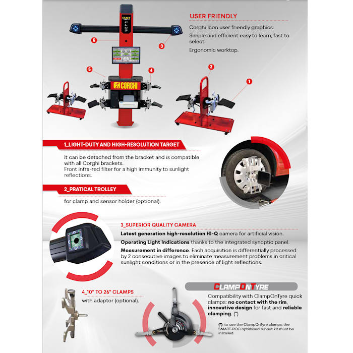 Corghi Exact Linear Plus 3D Wheel Aligner Features 