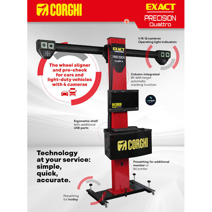 Corghi Exact Precision Quattro 3D Wheel Aligner Features 